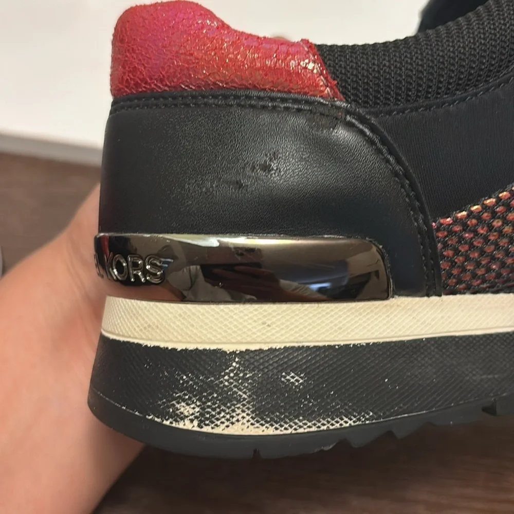 Michael Kors Black and Pink Sneakers with Minimalist Design